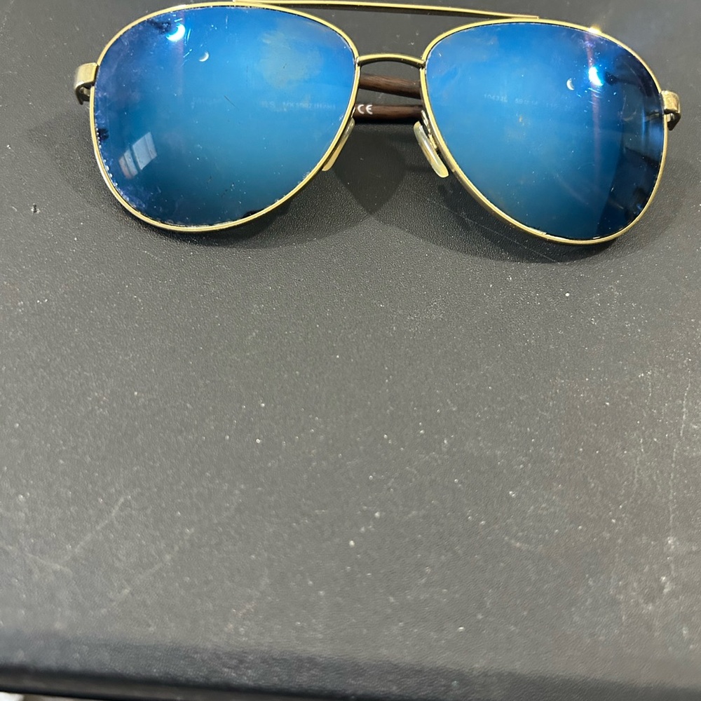 Michael Kors Blue and Gold Aviator Sunglasses